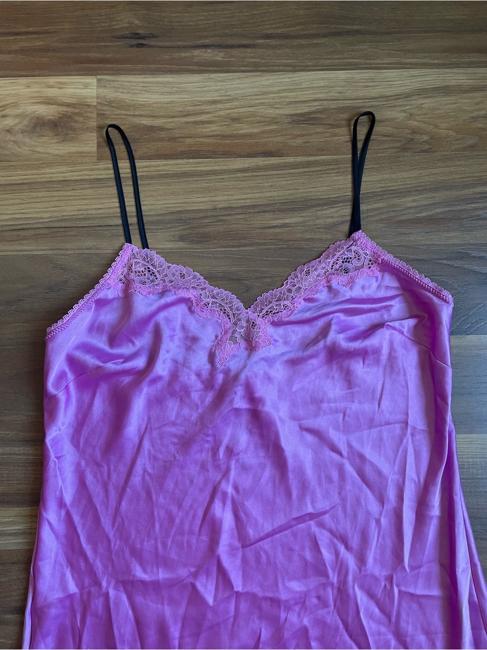 Victoria’s Secret NWT Pink Satin Lace Mini Slip Gown Nightgown Size Large - Picture 3 of 5